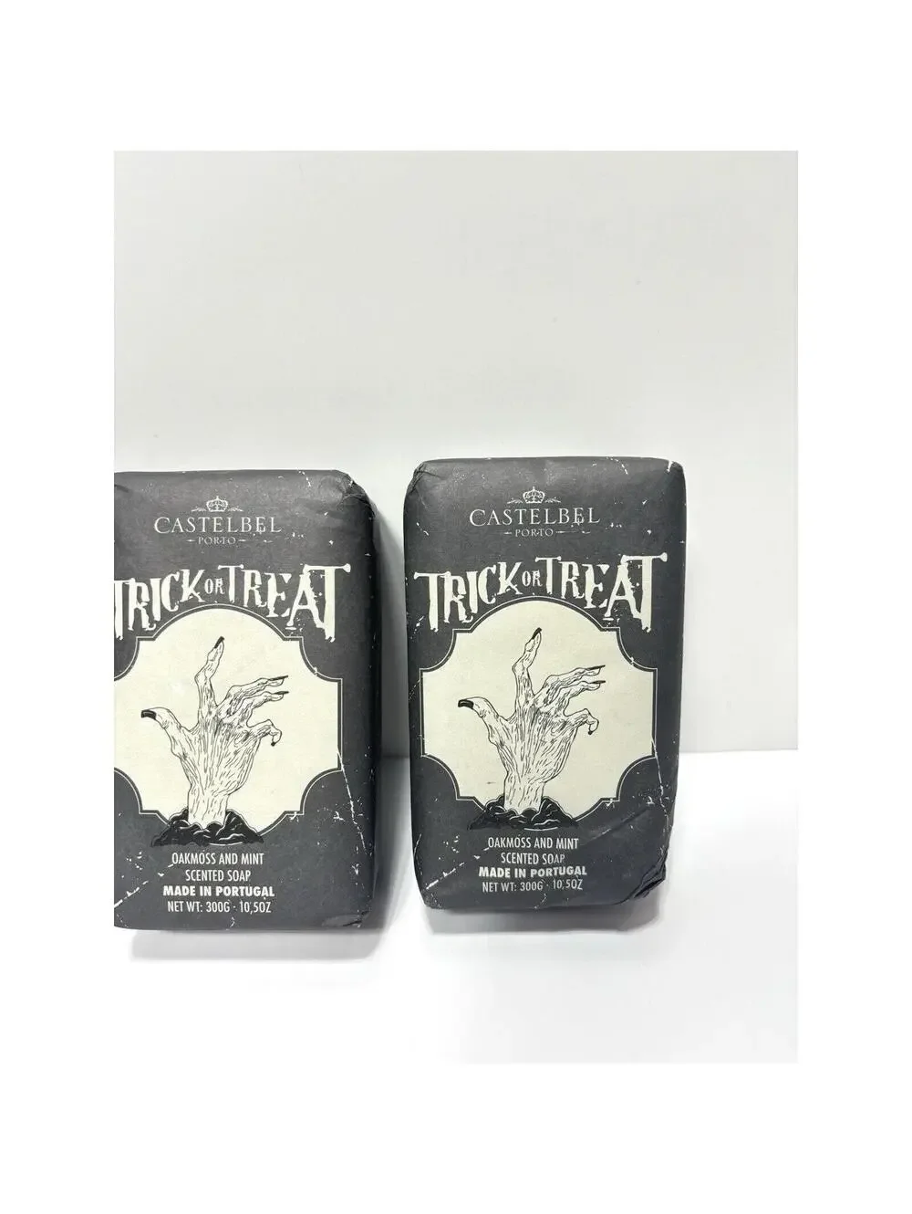 Halloween Soap Bar Set, White Castelbel Oakmoss & Mint Scented, 3pc 1 Dented New